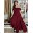 Damen Plus Size (42-46) langes elegantes ärmelloses Partykleid POLISH FASHION PMLBC23265-10 38 vínová třešňová