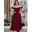 Damen Plus Size (42-46) langes elegantes ärmelloses Partykleid POLISH FASHION PMLBC23265-10 38 vínová třešňová