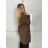 Langes Chiffon-Kurzarmkleid für Damen (S/M ONE SIZE) ITALIAN FASHION IMWGS231048 46/48/50 mittelbraun
