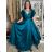 Langes formelles Kurzarmkleid für Damen (36-54) POLISH FASHION PMLMR23ALICE 42 dunkelgrün
