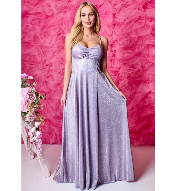 Trägerloses langes Partykleid aus Satin für Damen (34-42) POLISH FASHION PMLEL24NATHALIE