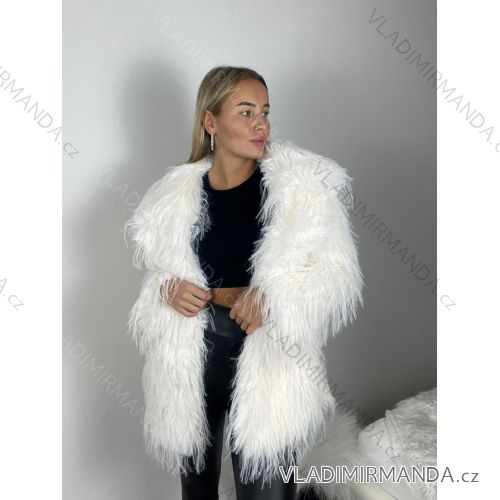 Pelzmantel, flauschig, Winter, langärmlig, Damen (Einheitsgröße S/M/L) ITALIENISCHE MODE IMM259411LS/DUR