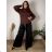 Damen Pullover Lang Langarm Strickkleid (L / XL ONE SIZE) ITALIAN FASHION IM721314 schwarz 50/52/54