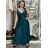 Šaty elegantní společenské na ramínka dámské (S/M ONE SIZE) ITALSKÁ MÓDA IM325100/DUR L / XL braun