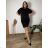 Kurzarmkleid für Damen in Übergröße (L-3XL) POLISH FASHION PMF20013 42 schwarz