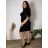 Kurzarmkleid für Damen in Übergröße (L-3XL) POLISH FASHION PMF20013 42 schwarz