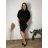 Kurzarmkleid für Damen in Übergröße (L-3XL) POLISH FASHION PMF20013 42 schwarz