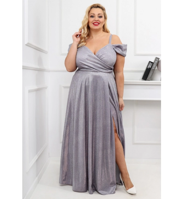 Trägerloses langes Partykleid aus Satin für Damen (34-42) POLISH FASHION PMLEL24NATHALIE