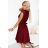 242-5 ANNA Spitzenkleid mit Ausschnitt und ausgestelltem Rock - bordeauxrot