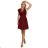 242-5 ANNA Spitzenkleid mit Ausschnitt und ausgestelltem Rock - bordeauxrot