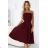 641-1 VIVIENNE Korsett-Midikleid mit ausgestelltem Rock für besondere Anlässe - bordeauxrot