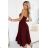 641-1 VIVIENNE Korsett-Midikleid mit ausgestelltem Rock für besondere Anlässe - bordeauxrot