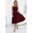 641-1 VIVIENNE Korsett-Midikleid mit ausgestelltem Rock für besondere Anlässe - bordeauxrot