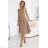 641-2 VIVIENNE Korsett-Midikleid mit ausgestelltem Rock für besondere Anlässe - beige