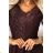 309-14 Elegantes langes Spitzenkleid AMBER mit Ausschnitt - Schokoladenbraun