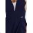 660-1 Elegantes Maxikleid mit Rüschen, tiefem Ausschnitt und Beinschlitz – marineblau