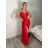 Šaty elegantní společenské na ramínka dámské (S/M ONE SIZE) ITALSKÁ MÓDA IM321608