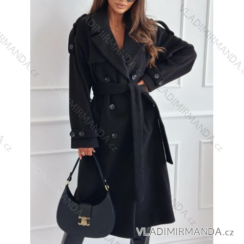 Oversize-Damenmantel mit langen Ärmeln, warm und großzügig geschnitten (Einheitsgröße 46/48/50) Italienische Mode IMD25256 44/46/48 schwarz