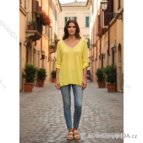 Übergroßer gestrickter Langarmpullover für Damen (S/M EINHEITSGRÖSSE) ITALIAN FASHION IMSN2416125