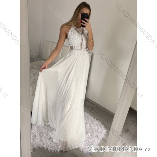 Elegantes langes Hochzeitskleid für Damen mit Trägern (S/M EINHEITSGRÖSSE) ITALIAN FASHION IMM2268806 S / M weiß
