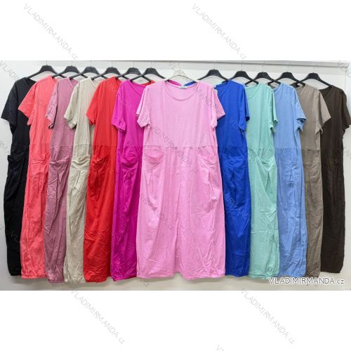 Sommerkleid oval Kurzarm Damen Übergröße (50/52/54 Einheitsgröße) ITALIAN FASHION IM425011