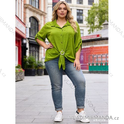 Sommerkleid oval Kurzarm Damen Übergröße (50/52/54 Einheitsgröße) ITALIAN FASHION IM425011