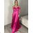 Langes, trägerloses, elegantes Satin-Damenkleid Carmen (Einheitsgröße S/M) ITALIAN FASHION IMPBB22B22735/DR  Aprikosenrosa  S/M