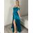 Langes, trägerloses, elegantes Satin-Damenkleid Carmen (Einheitsgröße S/M) ITALIAN FASHION IMPBB22B22735/DR  Aprikosenrosa  S/M