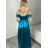 Langes, trägerloses, elegantes Satin-Damenkleid Carmen (Einheitsgröße S/M) ITALIAN FASHION IMPBB22B22735/DR  Aprikosenrosa  S/M
