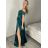Langes, trägerloses, elegantes Satin-Damenkleid Carmen (Einheitsgröße S/M) ITALIAN FASHION IMPBB22B22735/DR  Aprikosenrosa  S/M