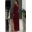 Langes, elegantes Damenkleid mit breiten Trägern (SL) FRENCH FASHION FMPEL23VELVET XL Wein