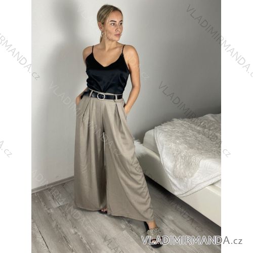 Lange, elegante Hose mit Gürtel für Damen (Einheitsgröße S/M/L) ITALIENISCHE MODE IMC25434
