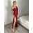 Šaty elegantní společenské na ramínka dámské (S/M ONE SIZE) ITALSKÁ MÓDA IM321608 S / M / L rot