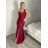 Šaty elegantní společenské na ramínka dámské (S/M ONE SIZE) ITALSKÁ MÓDA IM321608 S / M / L rot