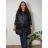 Jacke dünne lange Ärmel Frauen (UNI XS-M) ITALIENISCHE MODE IM120049 50/52/54 schwarz