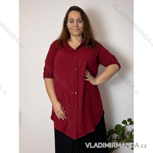 Übergroßes Langarmhemd für Damen (52/54/56 Einheitsgröße) ITALIAN FASHION IMD25139