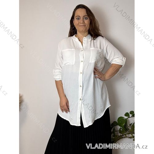 Übergroßes Langarmhemd für Damen (52/54/56 Einheitsgröße) ITALIAN FASHION IMD25139 50/52/54 weiß