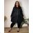 Übergroßer gestrickter Langarmpullover für Damen (S/M EINHEITSGRÖSSE) ITALIAN FASHION IMSN2416125  schwarz