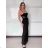 Langes Chiffon-Kurzarmkleid für Damen (S/M ONE SIZE) ITALIAN FASHION IMWGS231048