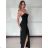 Langes Chiffon-Kurzarmkleid für Damen (S/M ONE SIZE) ITALIAN FASHION IMWGS231048 S / M schwarz