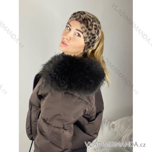 Gestricktes Winterstirnband für Damen (ONE SIZE) SANDROU SAN23CWM-2122 EINHEITSGRÖSSE hnědá leopard
