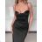 Langes Chiffon-Kurzarmkleid für Damen (S/M ONE SIZE) ITALIAN FASHION IMWGS231048 S / M Wein