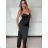 Langes Chiffon-Kurzarmkleid für Damen (S/M ONE SIZE) ITALIAN FASHION IMWGS231048 S / M Wein