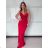 Langes Chiffon-Kurzarmkleid für Damen (S/M ONE SIZE) ITALIAN FASHION IMWGS231048