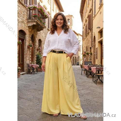 Oversize-Sommerhose für Damen mit Gürtel (40/42/44, Einheitsgröße) ITALIENISCHE MODE IM426014