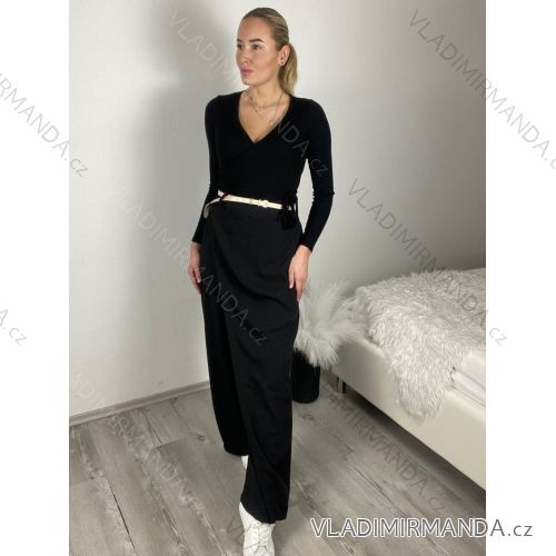 Übergroßer gestrickter Langarmpullover für Damen (S/M EINHEITSGRÖSSE) ITALIAN FASHION IMSN2416125 S / M / L schwarz