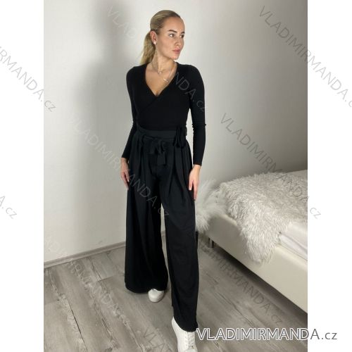 Übergroßer gestrickter Langarmpullover für Damen (S/M EINHEITSGRÖSSE) ITALIAN FASHION IMSN2416125 S / M / L schwarz