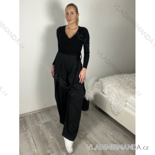 Übergroßer gestrickter Langarmpullover für Damen (S/M EINHEITSGRÖSSE) ITALIAN FASHION IMSN2416125 S / M / L schwarz