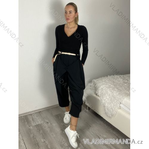 Übergroßer gestrickter Langarmpullover für Damen (S/M EINHEITSGRÖSSE) ITALIAN FASHION IMSN2416125 S / M / L schwarz