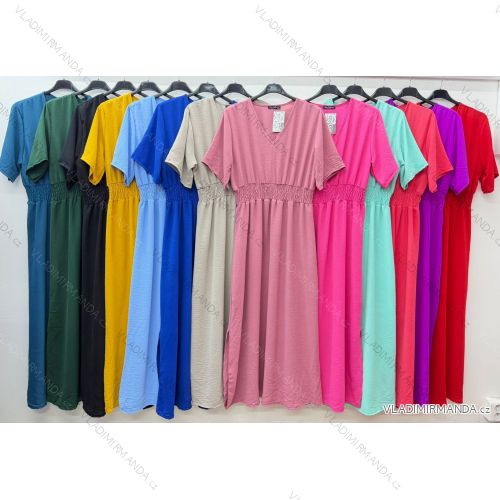 Sommerkleid oval Kurzarm Damen Übergröße (50/52/54 Einheitsgröße) ITALIAN FASHION IM425011